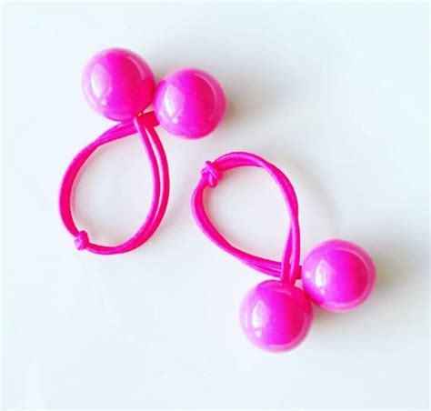 pink hair ties with balls|pink hair ties for girls.